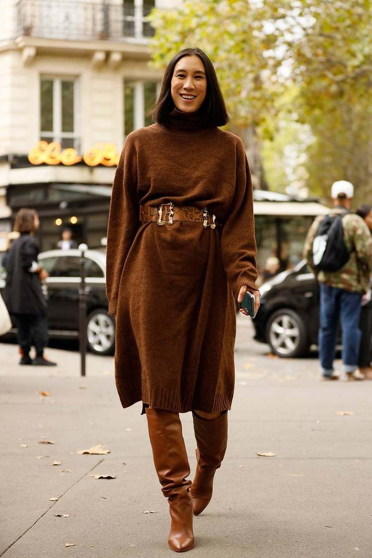 Trendové farby jeseň zima 2020 trendy v pletených šatách nápady na oblečenie