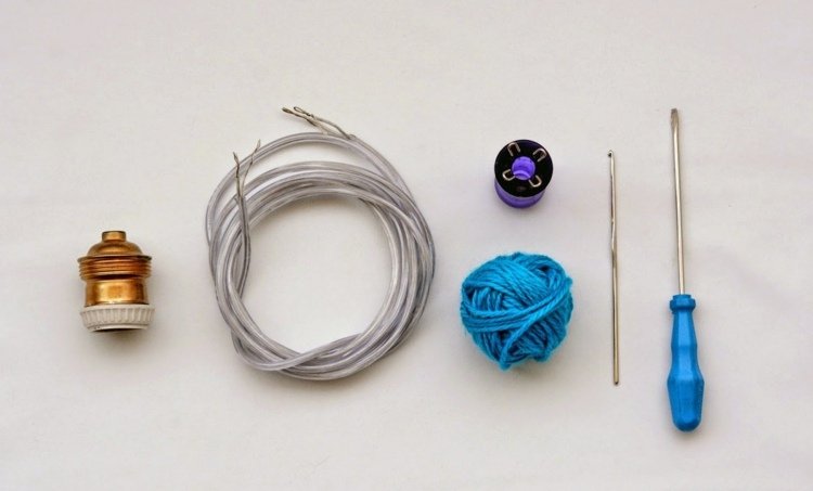 nápady na pletenie-lampa-urob si sám-začiatočník-inšpirácia-materiály