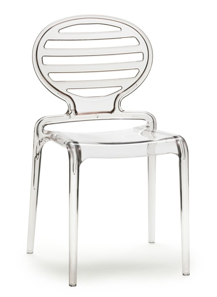 Táto stolička je obzvlášť vhodná pre toaletný stolík stolička transparentná cokka chrasta dizajn operadla oblé pruhy nápad