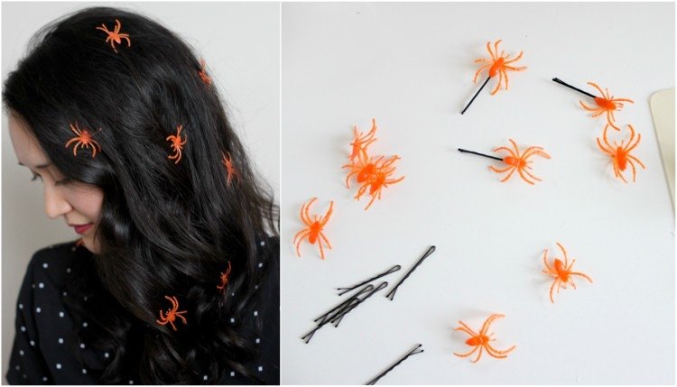 super nápady na poslednú chvíľu halloween kostýmy doplnky vlásenky spider