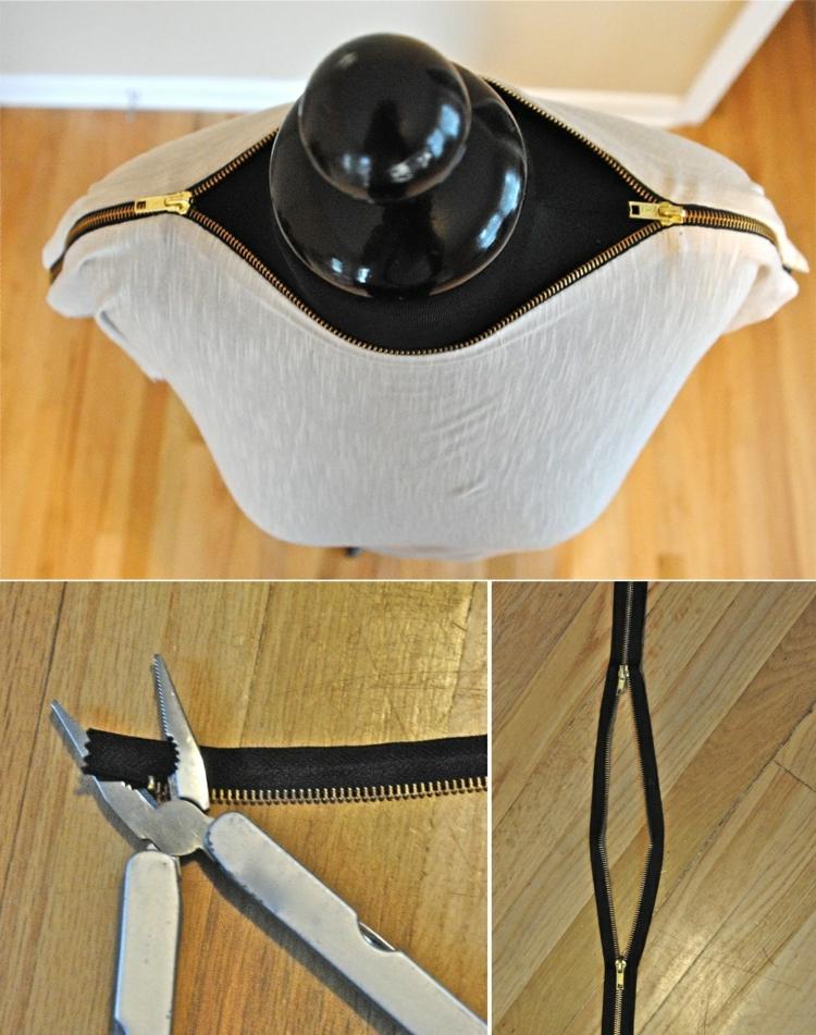 Okoreňte to zipsami - skvelý nápad Tričko-dizajn-zips-šitie-nápady