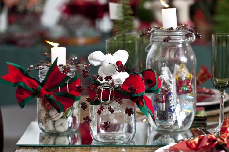 Zásobník-strieborné-vianočné-dekorácie-nápady-skrutka-sklo% cc% 88ser-zrkadlové-sviečky