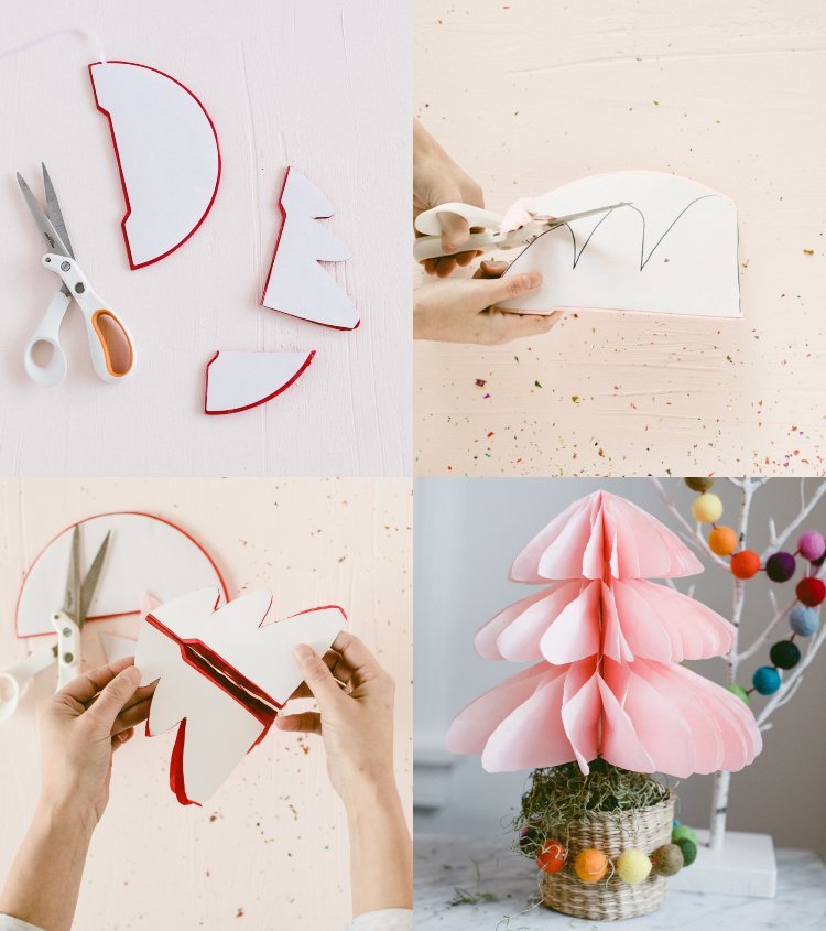 Výroba vianočného stromčeka z hodvábneho papiera Návod na zdobenie vianočných remesiel pre deti