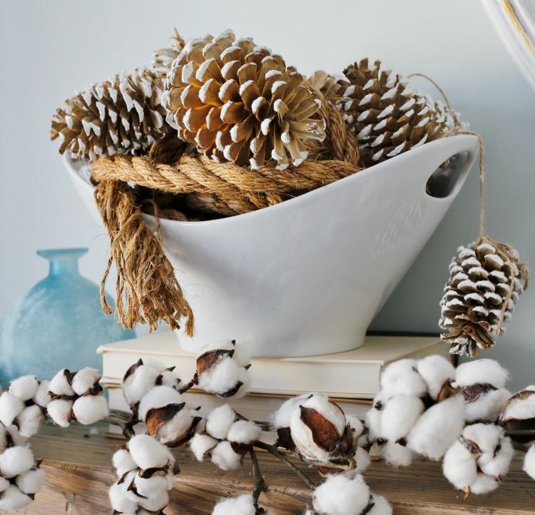 šišky bielidlo bavlnené lano námorné v zime