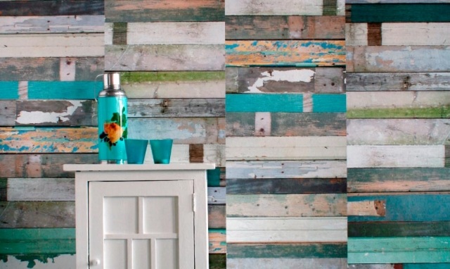 tapeta-drevo-vzhľad-staré-drevo-modro-vločkované-farba-vzhľad