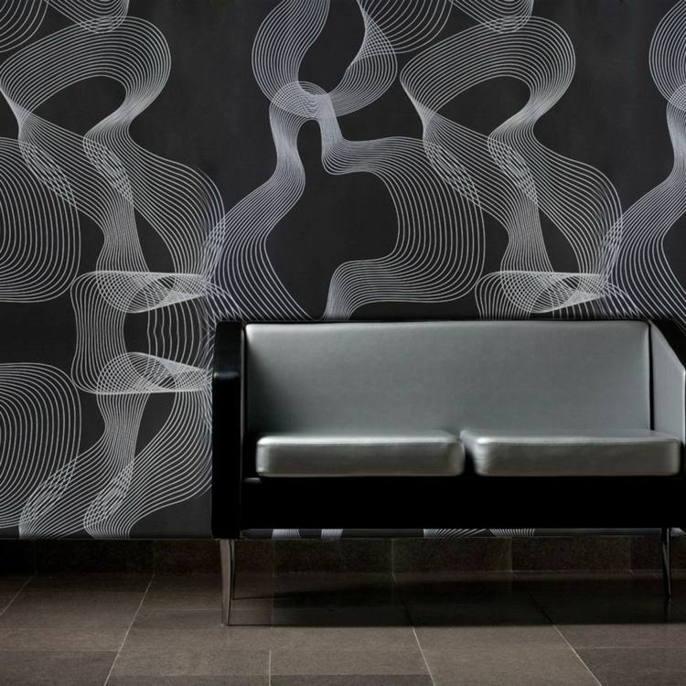 tapeta čierna organický vzor biela 3D efekt pohovka dlaždice hnedá