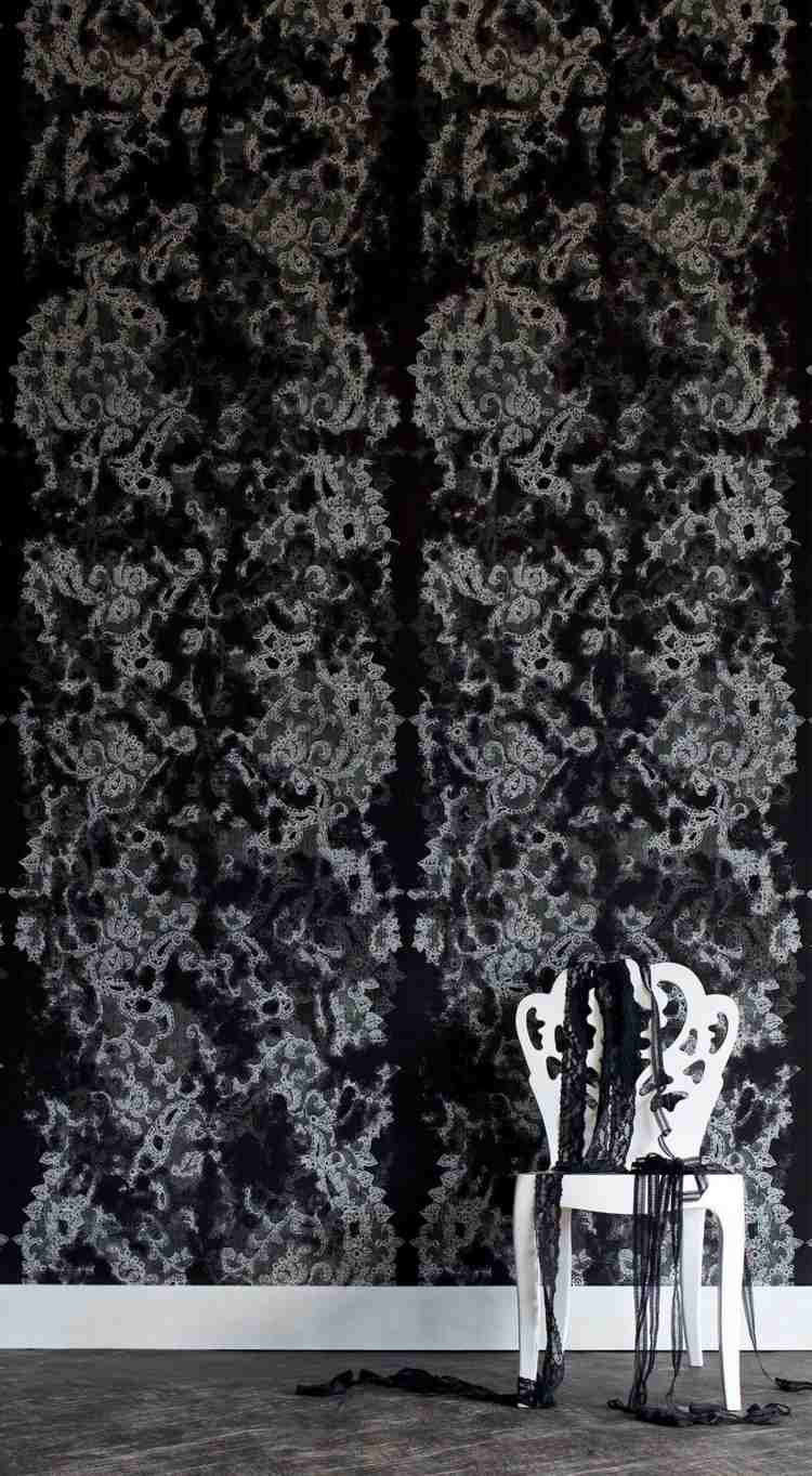 tapeta čierna nápad návrh vnútorný dizajn steny vzor