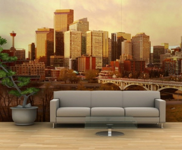 Malá obývacia stena papierová panoráma mesta Malá obývacia izba nástenná panoráma mesta