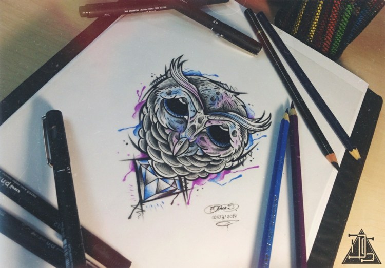 Tetovanie-obrázky-nápady-šablóna-sova-kresba