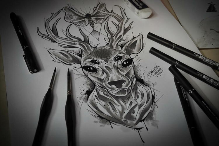 Tetovanie-obrázky-nápady-šablóny-zvieratá-veľké-dolné končatiny