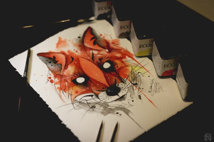 Tetovanie-obrázky-nápady-šablóny-líška-spodná časť chrbta