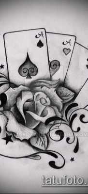 Tetoválás 4 ász (jelentése) - példa egy érdekes tetoválási tervre - 025