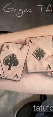 Tetoválás 4 ász (jelentése) - példa egy érdekes tetoválási tervre - 018