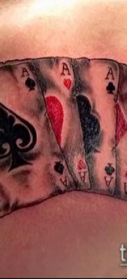 Tetoválás 4 ász (jelentése) - példa egy érdekes tetoválási tervre - 012