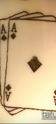 Tattoo 4 ász (jelentése) - egy példa egy érdekes tetoválási tervre - 008