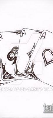 Tetoválás 4 ász (jelentése) - példa egy érdekes tetoválási rajzra - 007