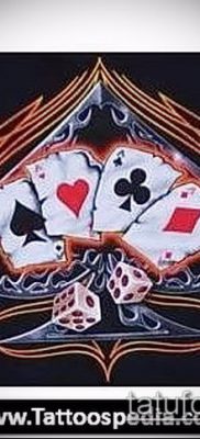Tattoo 4 ász (jelentése) - egy példa egy érdekes tetoválási tervre - 004