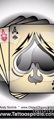 Tattoo 4 ász (jelentése) - egy példa egy érdekes tetoválási tervre - 003