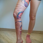 абстракция татуировка на крака - снимка пример от 21122015 No6