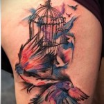 абстракция татуировка на крака - снимка пример от 21122015 No12