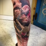 абстракция татуировка на крака - снимка пример от 21122015 No17