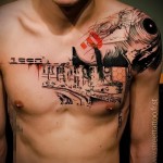 абстракция татуировка на рамо - снимка пример от 21122015 # 5