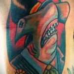 kalapácsfejű cápa tetoválás 2