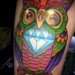 bagoly gyémánttetoválással 2 kép