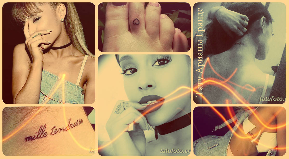 Tattoo Ariana Grande - fotó példák a tetoválás mintákra