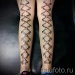 tetoválás íjak a lábakon hátsó fotó - fotó példa a kész tetoválásra 02052016 38