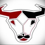 bika pofa és kártya öltönyök - Bika tetoválás vázlata