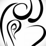 bika fej profil lekerekített vonalakkal - bika tetoválás vázlat