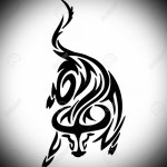 Bika támadás - Bika tetoválás vázlat