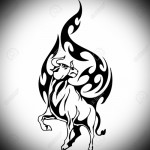bika fenyegető - bika tetoválás vázlat