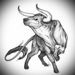 felnőtt bika - vázlat bika tetoválás