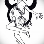 szarvú lány - vázlat egy bika szokatlan választás egy borjú - tetoválás egy bika vázlat