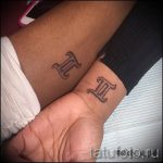 Fotó - tetoválás a csukló ikreken - 1031 opció tatufoto.ru