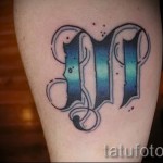 tetoválás betű m - fotó a kész tetoválásról - 20122015 № 13