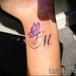 tetoválás betű m - fotó a kész tetoválásról - 20122015 № 21