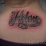 tetováló betűk a nyakon - fotó a kész tetoválásról - 20122015 № 9