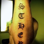 Gótikus betűs tetoválás - kész tetoválásfotó - 20122015 # 5