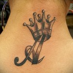 korona tetoválás betűvel - kész tetoválás fotó - 20122015 # 11