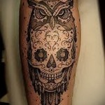 bagoly koponya tetoválás