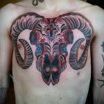 kecske koponya tetoválás