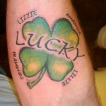 Négylevelű lóhere tetoválás és felirat - lakkok