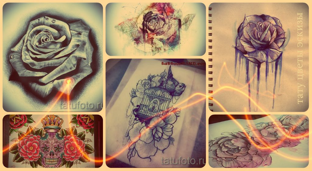 اسكتشات زهور الوشم - أمثلة لرسومات جديرة بالوشم
