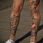 tatuaż na nodze dla facetów - przykład zdjęcia 6