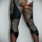 tatuaż na nodze dla facetów - przykładowe zdjęcie 12