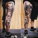 tatuaż na nodze dla facetów - przykładowe zdjęcie 16