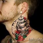 tatuaż na szyi faceta - przykładowe zdjęcie 2